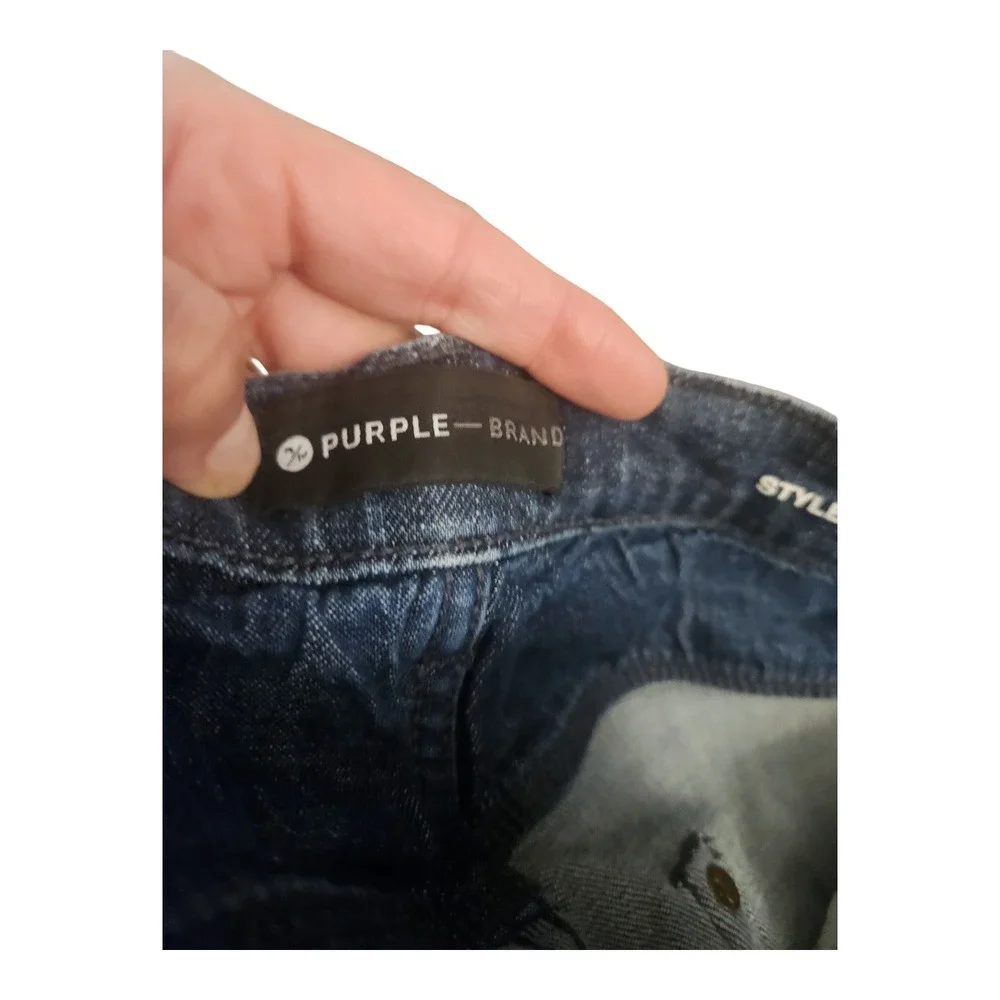 Purple Brand P001 Slim Fit Distressed Paint Splatter Camo Patch Jeans Mens 29